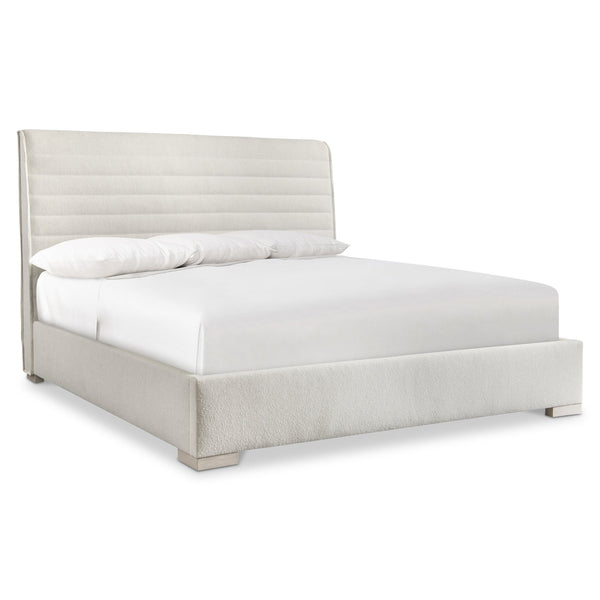 Bernhardt Bernhardt Sereno Upholstered King Panel Bed With Channel Headboard, Exposed Wood Feet, Rustic Modern Charm K1945