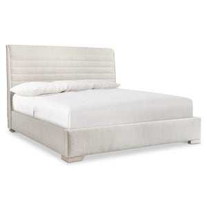 Bernhardt Bernhardt Sereno Queen Panel Bed Upholstered Headboard With Channeling, Lutra Wood Feet, Luxe Comfort K1954