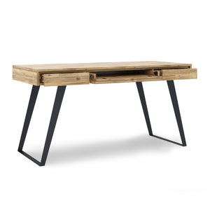 English Elm Lowry Desk - Modern Industrial Design In Distressed Golden Wheat With Storage & Durability Features B136P158877