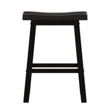 Homelegance By Top-Line Barrett Saddle Seat Counter Height Backless Stools (Set of 2) Black Rubberwood