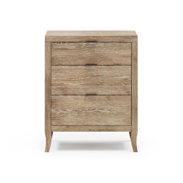 Bernhardt Bernhardt Tribeca Nightstand With Aurum White Oak Finish, 3 Soft-Close Drawers & Usb Charging 333220