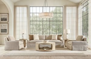 Bernhardt Bernhardt Sutton Three Seat Fabric Sofa Low Profile Tailored Skirt Living Room P5757A