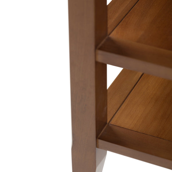 English Elm Acadian End Table - Elegant Solid Wood Design In Light Golden Brown With Open Shelves For Storage B136P159399