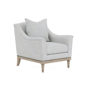 A.R.T. Furniture Magritte Accent Chair In Cream Chenille - Timeless Camel Back Design With Washed Maple Finish Beige Rubberwood Solids,Foam,Fabric,Metal 528503-5851aa