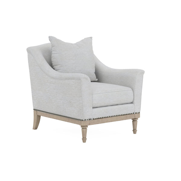 A.R.T. Furniture Magritte Accent Chair In Cream Chenille - Timeless Camel Back Design With Washed Maple Finish Beige Rubberwood Solids,Foam,Fabric,Metal 528503-5851aa