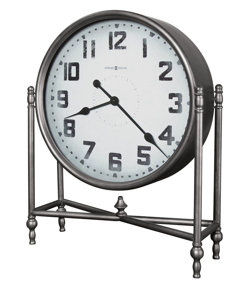 Hekman Furniture 635222 Oversized Metal Accent Clock - Stylish Charcoal Finish With Vintage Aged Dial & Base Design  Childress Mantel Clock 635222