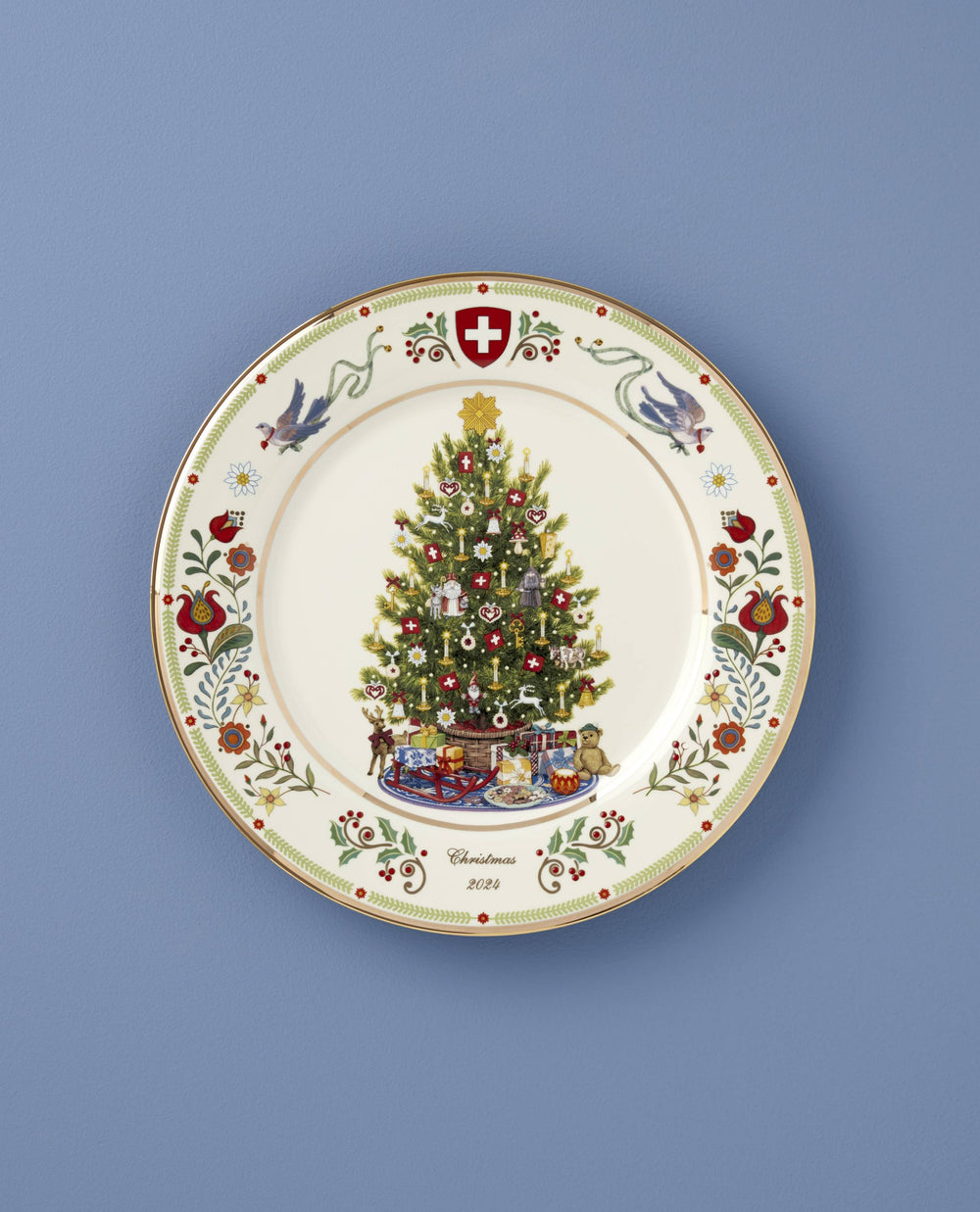 Lenox 2024 Trees Around The World Plate Switzerland Multi, IVORY PORCELAIN 896240