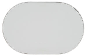 Hooker Furniture Melange Oval End Table With Beveled Glass Inset, White Textured Finish For Coastal & Modern Rooms 628-80580-02