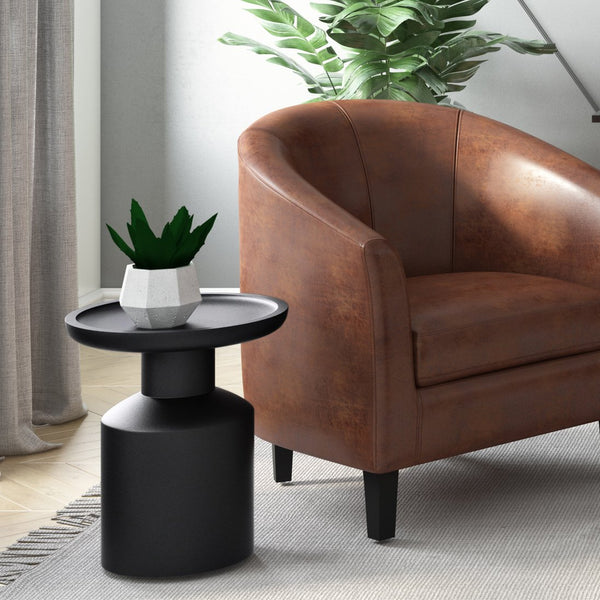 English Elm Haynes Solid Mango Accent Table – Handcrafted Sculptural Wood End Table, Boho Style, Multipurpose Black B136P158439