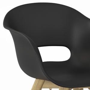 English Elm Kona Outdoor Dining Chair Set of 2 — Handcrafted Acacia Wood Base with Durable Molded Plastic Seat, Weather-Resistant Comfort Black B136P159377