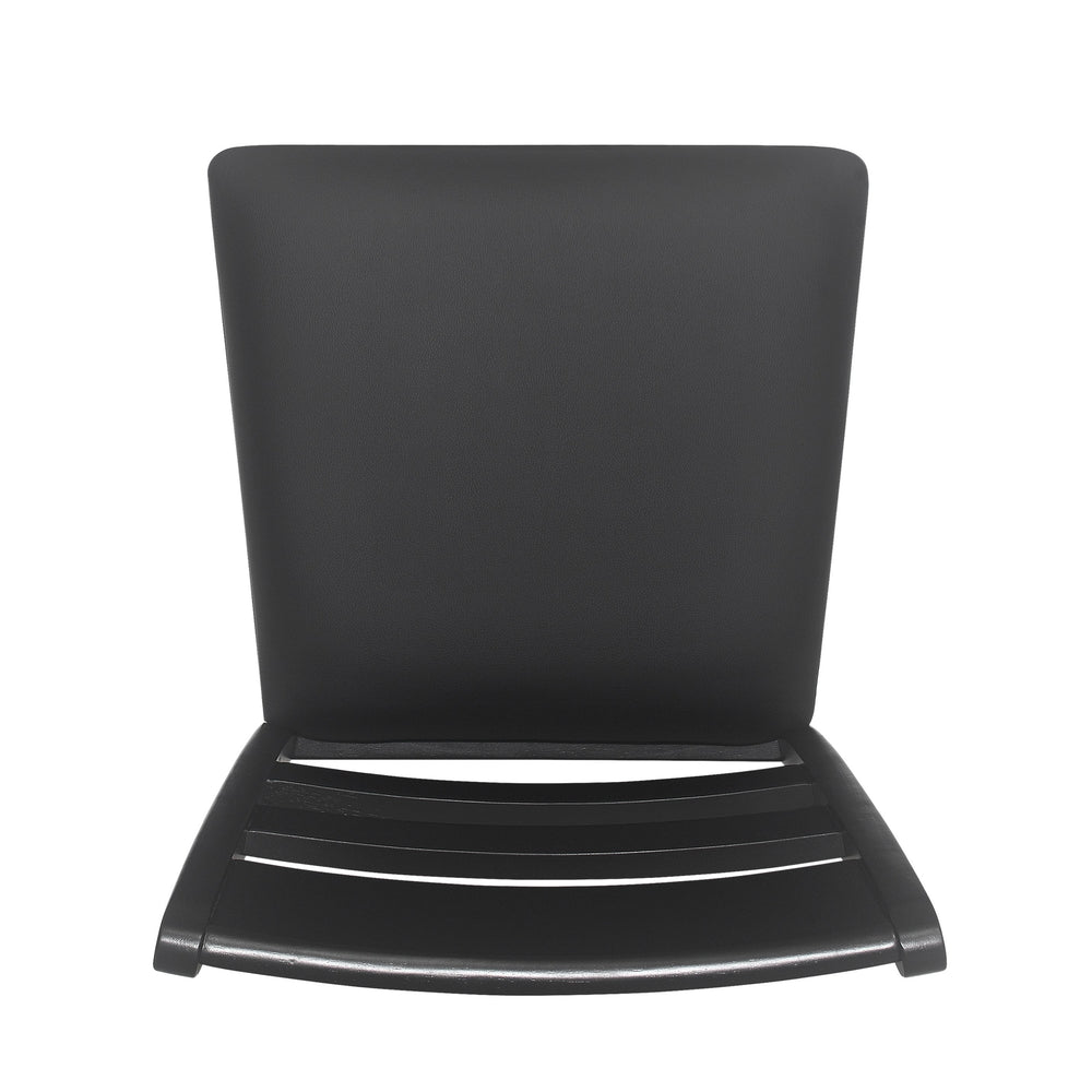 English Elm Christopher Knight Home® - Farmhouse Upholstered Wood Counter Stools Set of 2 — Rustic Ladderback PU Seats, Rubberwood Frame, Cozy Comfort Black 69005.00BLK