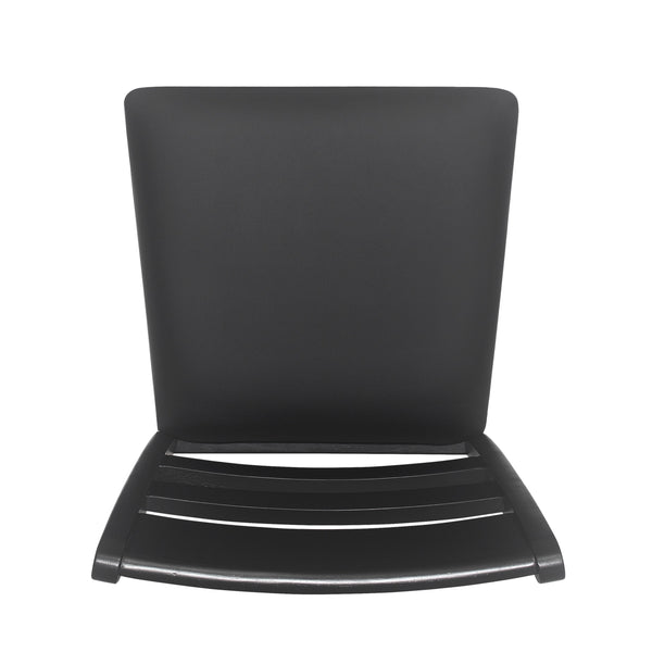 English Elm Christopher Knight Home® - Farmhouse Upholstered Wood Counter Stools Set of 2 — Rustic Ladderback PU Seats, Rubberwood Frame, Cozy Comfort Black 69005.00BLK