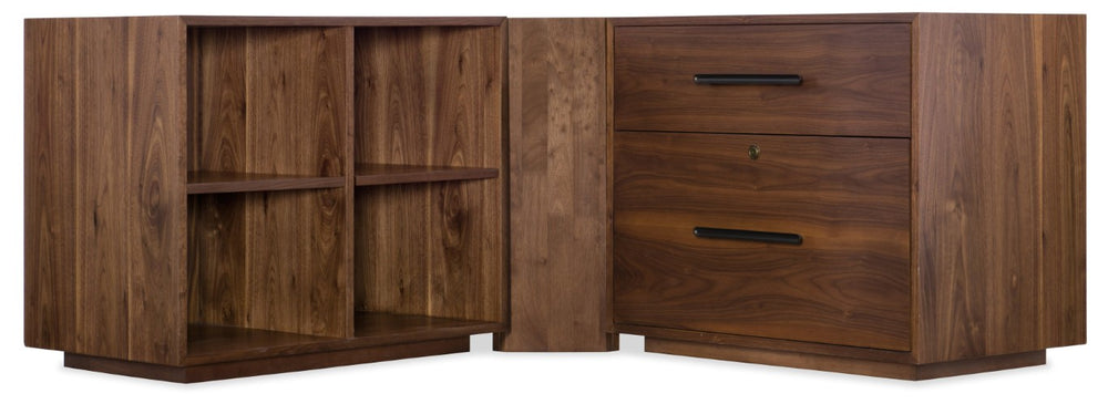 Hooker Furniture Elon Satin Walnut Lateral File With Locking Bottom Drawer, Dark Bronze Pulls, Pendaflex Ready 1650-10466-MWD