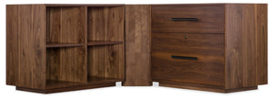 Hooker Furniture Elon Satin Walnut Lateral File With Locking Bottom Drawer, Dark Bronze Pulls, Pendaflex Ready 1650-10466-MWD
