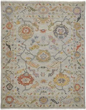 Feizy Rugs Karina Hand-knotted Wool Rug - Timeless Elegance And Modern Functionality For Sophisticated Decor Gray,Yellow,Red Wool 9096793fmlt000p00