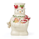 Lenox Happy Holly Days Snowman Cookie Jar Ivory, IVORY PORCELAIN 896362