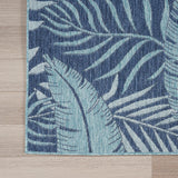 Nourison Garden Oasis GOA02 Machine Made Power-loomed Borderless Design Indoor/Outdoor Outdoor Tropical Rug Navy, Navy 100% Polypropylene 99446996527