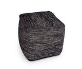 English Elm Steve Silver - Omari - Square Handwoven Woolen Pouf - Black