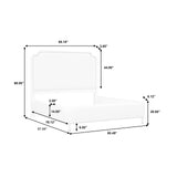 Grace Upholstered Queen Bed White with Opulent Opal Finish P377-BR-K1 Pulaski Furniture