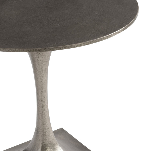 Bernhardt Bernhardt Liguria Cast Aluminum Outdoor Side Table — 24" Round Graphite Top, Rust‑Resistant, Sculpted Pedestal, Compact Stability X04122