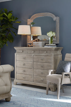 A.R.T. Furniture Summer Creek Light Keeper’S Dresser - Distressed Oak Finish With 11 Drawers & Artisanal Details Gray, Gray Flakey Cathedral Oak Veneer,Parawood Solids 251131-1303