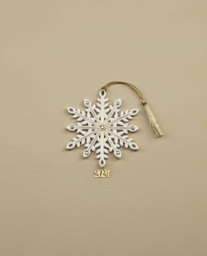 Lenox 2024 Gemmed Snowflake Ornament Ivory, NO COLOR PORCELAIN 895756