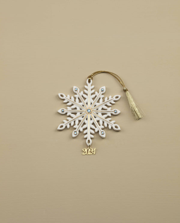 Lenox 2024 Gemmed Snowflake Ornament Ivory, NO COLOR PORCELAIN 895756