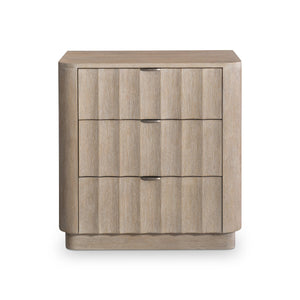 Bernhardt Bernhardt Loggia Nightstand With Fluted Drawers, Wire-Brushed Oak Aria Finish & Usb Charging Ports 345231