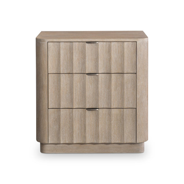 Bernhardt Bernhardt Loggia Nightstand With Fluted Drawers, Wire-Brushed Oak Aria Finish & Usb Charging Ports 345231