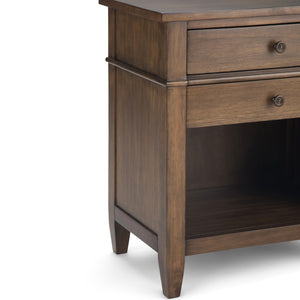 English Elm Carlton Rustic Natural Aged Brown Bedside Table - Handcrafted Storage Nightstand For Versatile Style B136P158141
