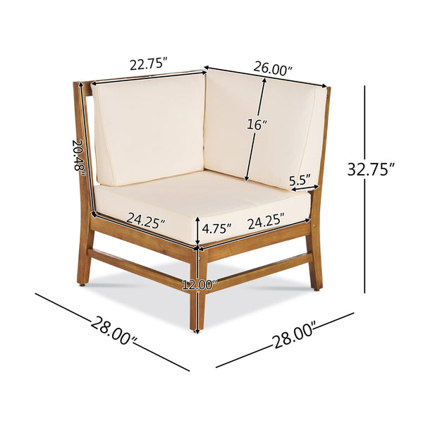 English Elm Perla Armless Accent Chair Tailored Low Profile Upholstered Seat for Living Room Cream 58941.00L-R-CON-M2CRM
