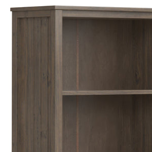 English Elm Lev Smoky Brown Bookcase - Handcrafted Solid Wood, Adjustable Shelves, Two Doors, Anti-Tip Safety, Transitional Design B136P158816