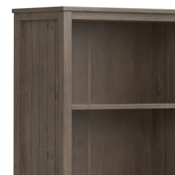 English Elm Lev Smoky Brown Bookcase - Handcrafted Solid Wood, Adjustable Shelves, Two Doors, Anti-Tip Safety, Transitional Design B136P158816