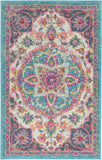 Nourison Passion PSN22 Machine Made Power-loomed Narrow Border Indoor Only Transitional Bohemian Rug Ivory,Multi, Ivory 100% Polypropylene 99446717511