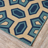 Christopher Knight Home® - Noble House - Elvina Indoor Geometric 8 X 11 Area Rug, Ivory and Blue