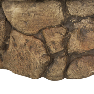 English Elm 34" Outdoor Concrete Wood Burning Fire Pit with Rustic Stone Finish for Patio Gatherings 60655.00