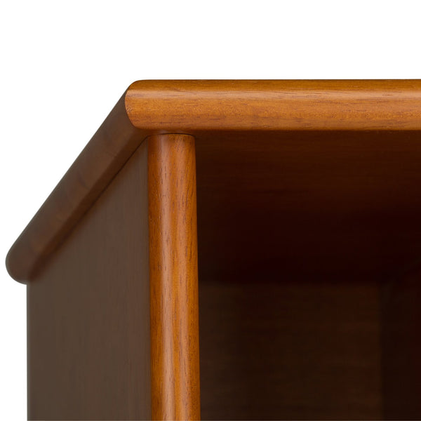 English Elm Draper Mid Century Bookcase & Storage Unit - Stylish Teak Brown Organizer For Modern Living Spaces B136P158158