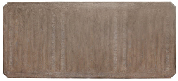 Hooker Furniture Sutter Executive Desk In Claro Distressed Oak With Champagne Hardware, 7-Drawer Storage & Slides 30.00 L x 66.00W x 30.25H 5981-10660-80