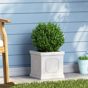 Christopher Knight Home® - Noble House - Burgos Outdoor Small Cast Stone Planter, Antique White