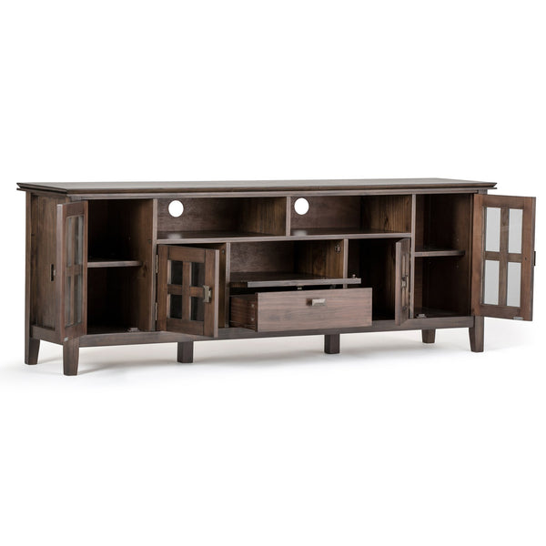 English Elm Artisan 72" Tv Media Stand - Handcrafted Solid Wood In Natural Aged Brown With Ample Storage Options B136P158701