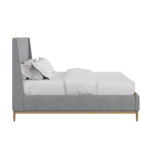A.R.T. Furniture Loft Upholstered Bed With Classic Contemporary Maple Frame And Textured Gray Fabric Elegance Gray Material(S), Poplar And Rubberwood 335126-1911