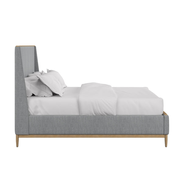 A.R.T. Furniture Loft Upholstered Bed With Classic Contemporary Maple Frame And Textured Gray Fabric Elegance Gray Material(S), Poplar And Rubberwood 335126-1911