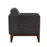 Homelegance By Top-Line Deacon Linen Upholstered Accent Chair Dark Grey Linen