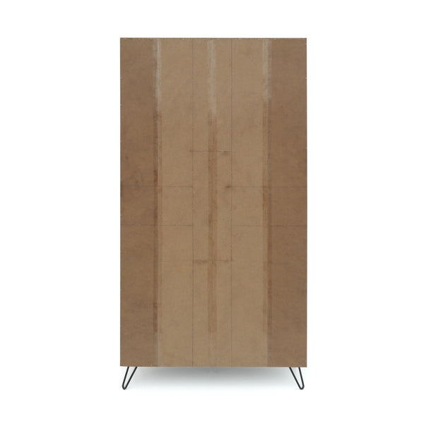 English Elm Christopher Knight Home® - MULTI Function Cabinet Grey Particleboard Tall Bookshelf with Iron Legs, Slim 40.25"W x 77"H 61169.00
