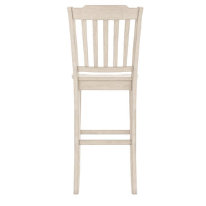 Homelegance By Top-Line Juliette Slat Back Bar Height Chairs (Set of 2) White Rubberwood