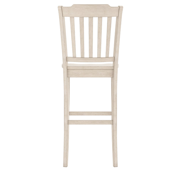 Homelegance By Top-Line Juliette Slat Back Bar Height Chairs (Set of 2) White Rubberwood