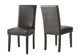 Verano Gray Leatherette Side Chair, Set of 2