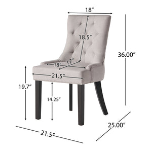 English Elm Cheney Tufted Upholstered Dining Chair Set with Solid Wood Legs for Modern Rooms 54181.00FLGY