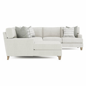 Bernhardt Bernhardt Mila 5-Piece Sectional With Right-Facing Chaise, Natural Fabric, Deep Seating Comfort And Sleek Tapered Legs - Made to Order Beige 107" W x 137" D x 33.5" H K1981