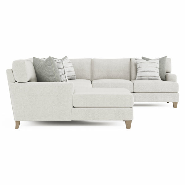 Bernhardt Bernhardt Mila 5-Piece Sectional With Right-Facing Chaise, Natural Fabric, Deep Seating Comfort And Sleek Tapered Legs - Made to Order Beige 107" W x 137" D x 33.5" H K1981